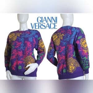 💜🩷 Vintage Versace Barocco Medusa Wool Sweater